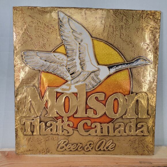 Molson Beer & Ale 13" X 13.5" Sign - Picture 1 of 6